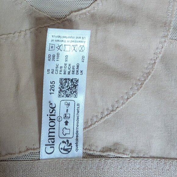 Glamorise MagicLift Front-Closure Posture Back Café Tan Biege 42D - Picture 5 of 7